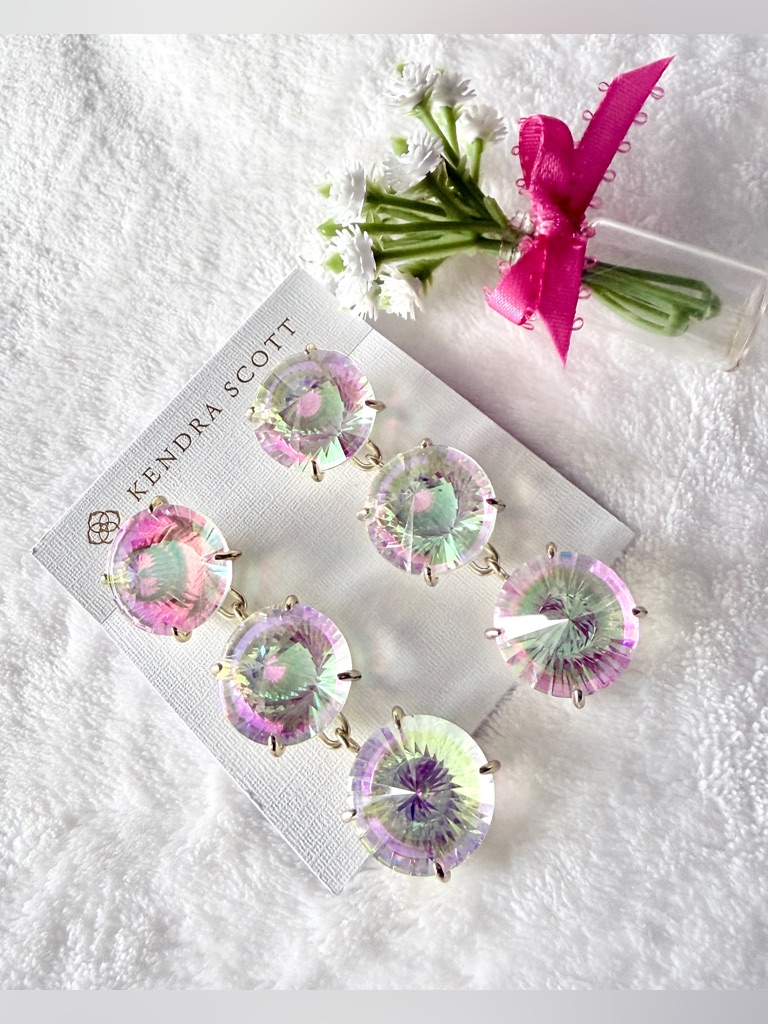 Kendra Scott Crystal 3 Tier Dangle Earrings